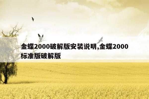 cmaedu.com金蝶2000破解版安装说明,金蝶2000标准版破解版