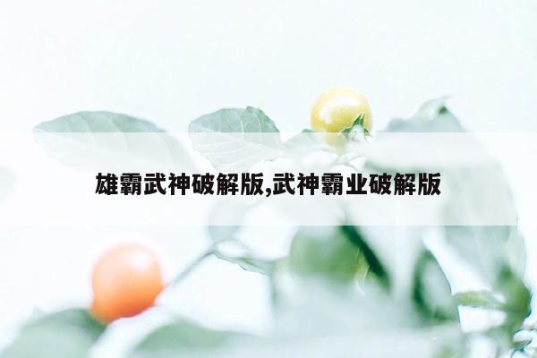 cmaedu.com雄霸武神破解版,武神霸业破解版