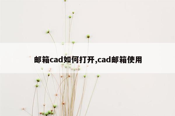 cmaedu.com邮箱cad如何打开,cad邮箱使用