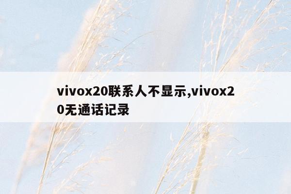 cmaedu.comvivox20联系人不显示,vivox20无通话记录