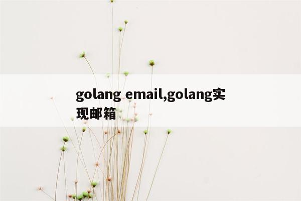 cmaedu.comgolang email,golang实现邮箱