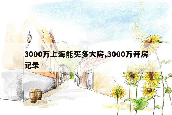 cmaedu.com3000万上海能买多大房,3000万开房记录