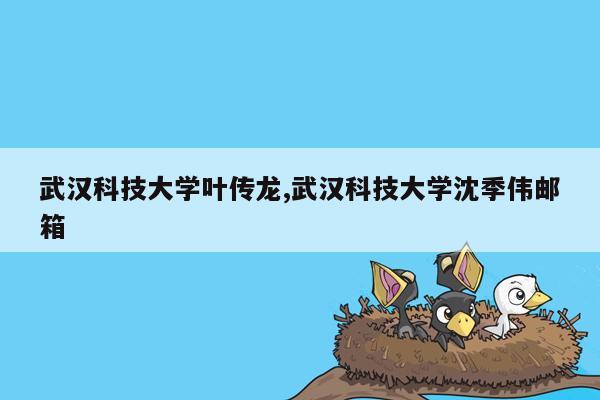 cmaedu.com武汉科技大学叶传龙,武汉科技大学沈季伟邮箱