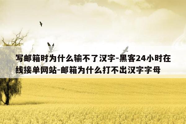 cmaedu.com写邮箱时为什么输不了汉字-黑客24小时在线接单网站-邮箱为什么打不出汉字字母