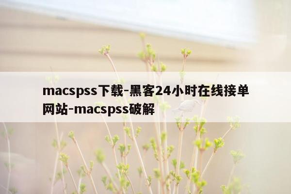 cmaedu.commacspss下载-黑客24小时在线接单网站-macspss破解