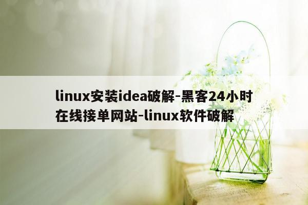 cmaedu.comlinux安装idea破解-黑客24小时在线接单网站-linux软件破解
