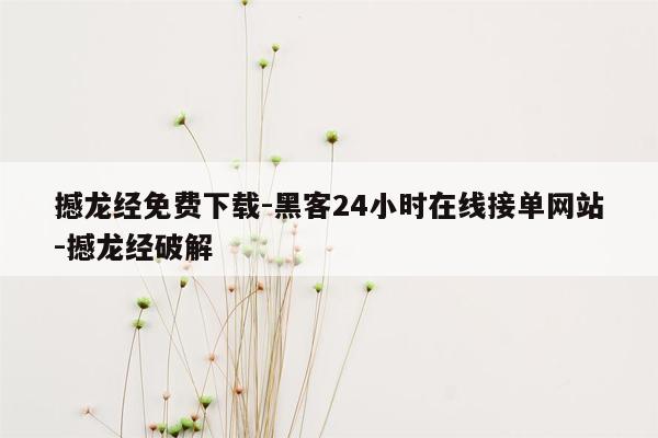 cmaedu.com撼龙经免费下载-黑客24小时在线接单网站-撼龙经破解