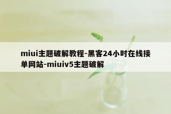 cmaedu.commiui主题破解教程-黑客24小时在线接单网站-miuiv5主题破解